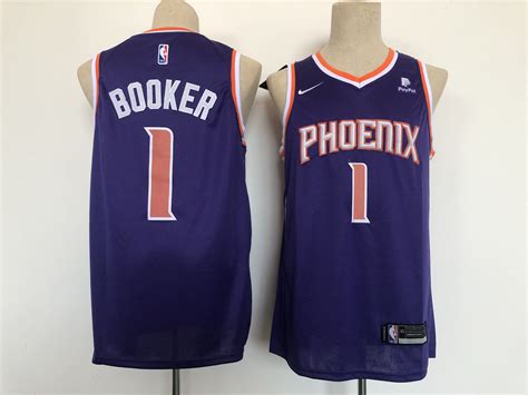 Men Phoenix Suns 1 Booker Purple Game Nike 2021 NBA Jersey on sale,for ...