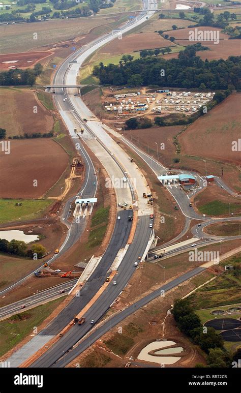 The M6 Toll road motorway under construction near Sutton Coldfield and crossing the A38 Stock ...