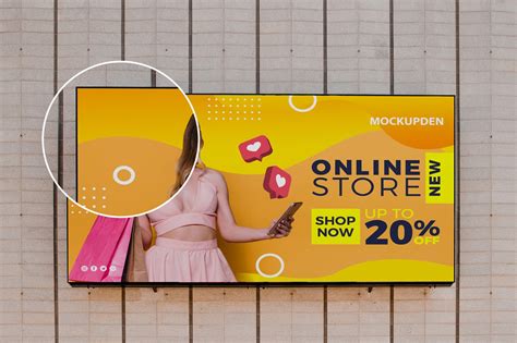 Free Wall Banner Mockup PSD Template - Mockup Den