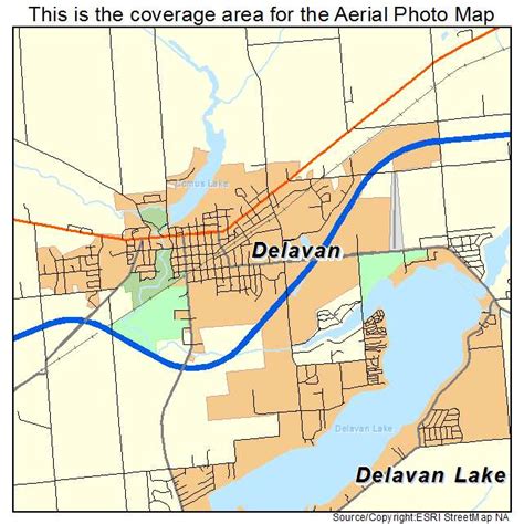 Aerial Photography Map of Delavan, WI Wisconsin