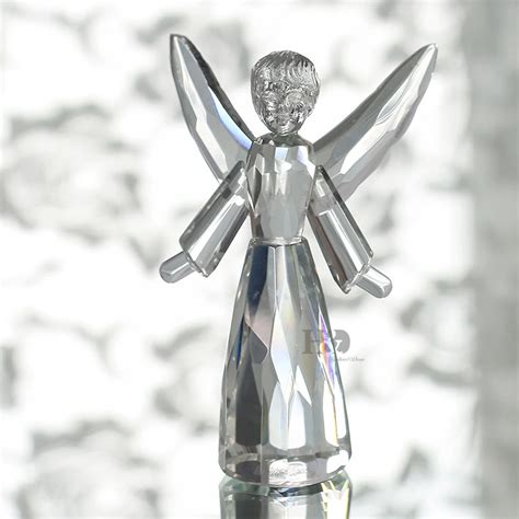 4.3 inch Clear Glass Crystal Angel Figurines Paperweight Crafts Art&Collection Souvenir Home ...