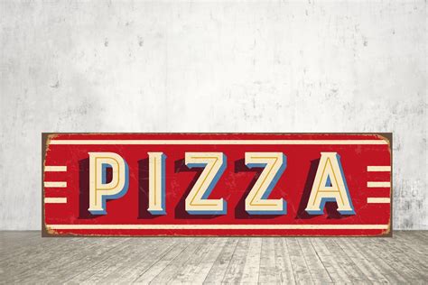 PIZZA RESTAURANT SIGN Vintage Style Pizza Sign Pizza - Etsy