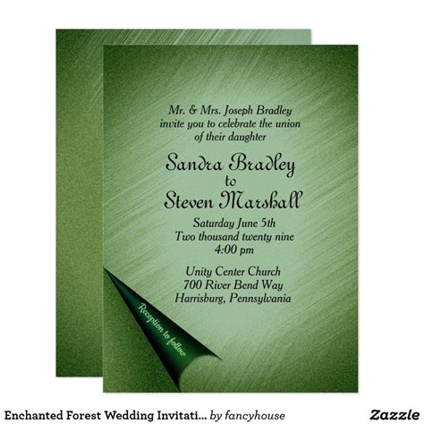 Emerald Green Wedding Invitation | Zazzle.com | Green wedding invitations, Enchanted forest ...