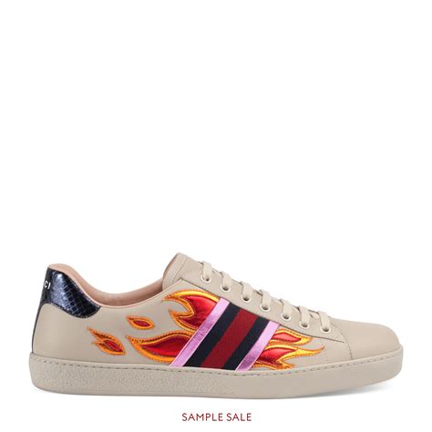 Ace low-top sneaker with flames - Gucci Men's Sneakers 440724A38Q09080