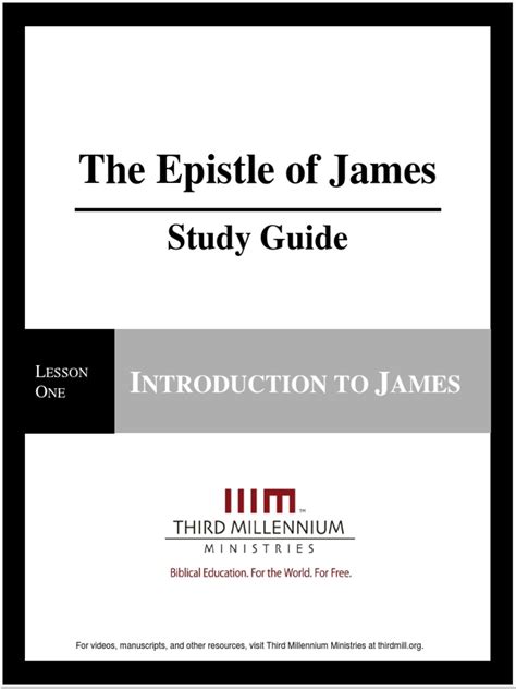 The Epistle of James - Lesson 1 - Study Guide | Epistle Of James | Acts Of The Apostles