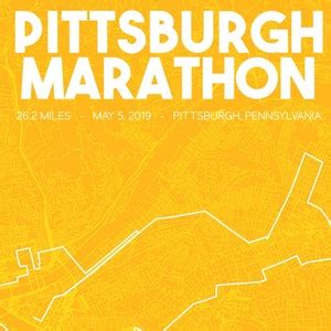 Pittsburgh Marathon Course Map 2019 Marathon Printable Map - Etsy