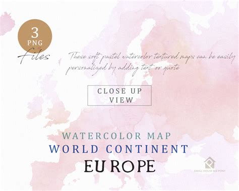 Europe Continent Map Watercolor Map Digital Map Map | Etsy