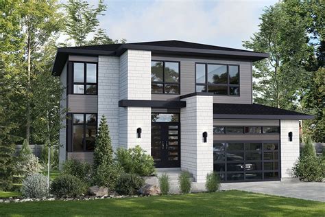 Plan 80980PM: Contemporary 2-Story House Plan with Open Floor Plan and ...