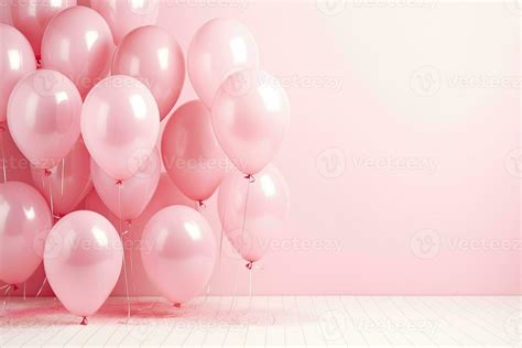 Generative AI, a birthday concept, light pink balloon full background. Copy space 34548517 Stock ...