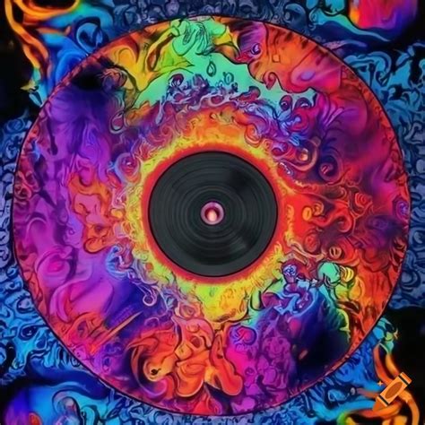 Colorful psychedelic vinyl record