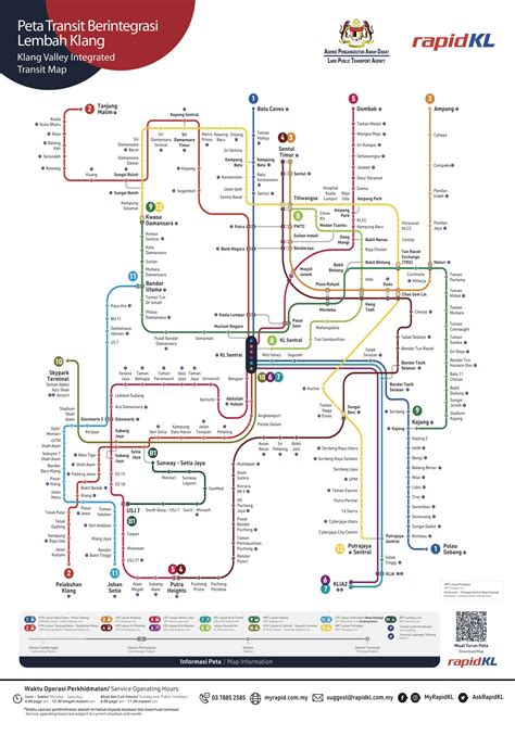 Map of Kuala Lumpur with attractions, districts, transport