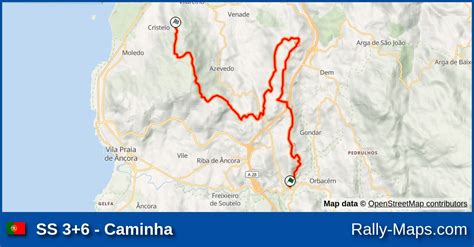 SS 3+6 - Caminha stage map | Rally de Portugal 2016 [WRC] 🌍 | Rally-Maps.com