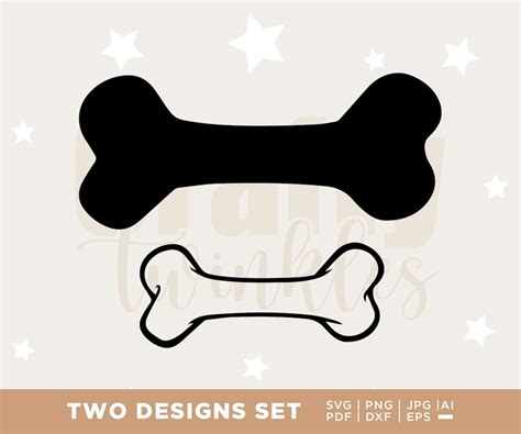 Dog Bone Svg, Dog Bone Digital, Dog Bone Png Clip Art. Vector Cut File ...