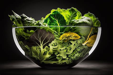 Premium AI Image | Green salad in a bowl