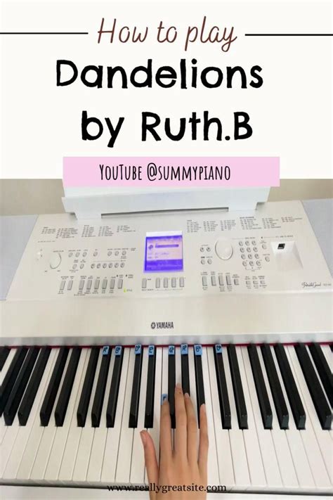 How to play Dandelions by Ruth.B (Piano Tutorial) #easypianotutorial ...