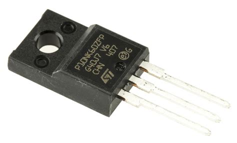 N-Channel MOSFET, 10 A, 600 V, 3-Pin TO-220FP STMicroelectronics STP10NK60ZFP - RS Components ...