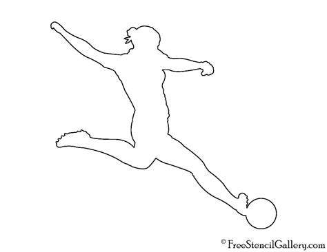 Soccer Player Silhouette 04 Stencil | Free Stencil Gallery