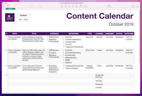 Why A Content Calendar Is Essential (Template Included)? - Evolving Digital