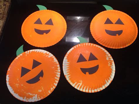 Paper plate pumpkins | Paper plates, Halloween, Plates