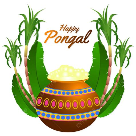 Indian Festival Holiday Pongal Pot With Banana Leaves, Happy Pongal, Harvest Fruit Festival ...