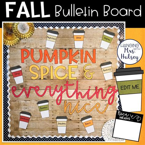 Fall Bulletin Board Pumpkin Spice & Everything Nice - Etsy