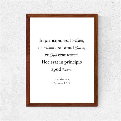 Latin Scripture Wall Art John 1:1, Printable Latin Bible Verses, in the ...