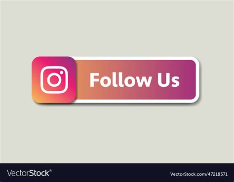 Instagram logo icon follow us Royalty Free Vector Image