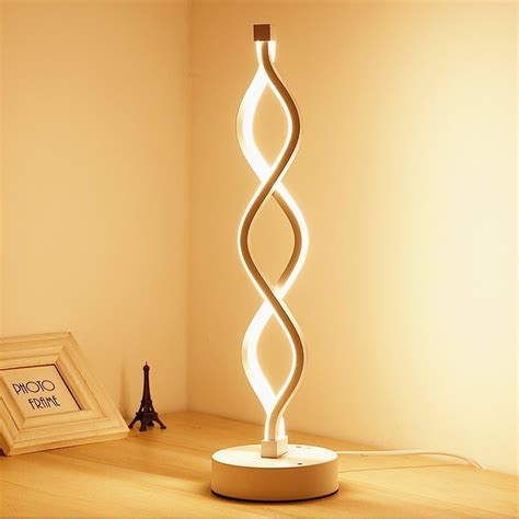 ELINKUME Twist Wave LED Table Lamp - 12W Warm White Modern Decor Light ...