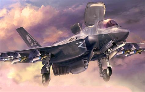 Wallpaper USA, F-35B, F-35 Lightning II, Vertical landing, (STOVL ...