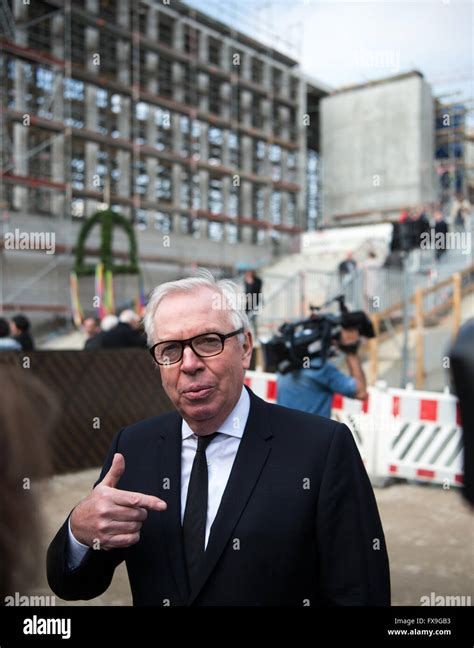 Berlin, Germany. 13th Apr, 2016. British architect David Chipperfield attends the roofing ...