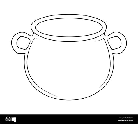 Empty witch cauldron, pot outline. Vector illustration isolated on white background Stock Photo ...