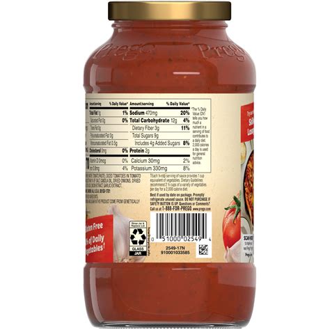 Prego Pasta Sauce Nutrition Facts | Besto Blog