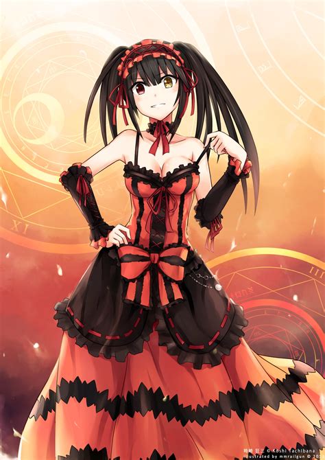 Black haired female anime character illustration, Date A Live, Tokisaki Kurumi, heterochromia ...