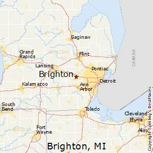 Map Of Brighton Michigan - Tourist Map Of English