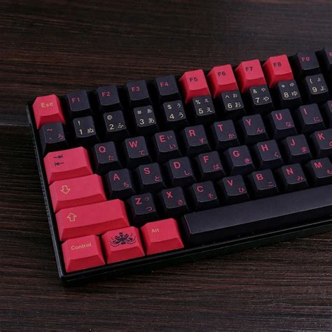 129 Red Black Japanese Keys PBT Dye-sub Keycaps Mechanical - Etsy