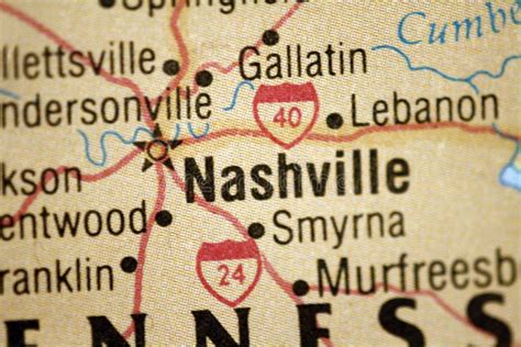 Map of Nashville Tennessee stock photo. Image of direction - 5033698