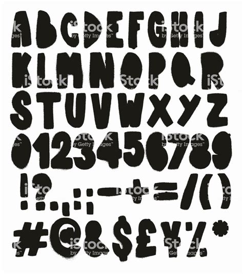 Spray Paint Art Stencils Beautiful Thick Doodle Stencil Spray Paint Freehand Vector Font with ...