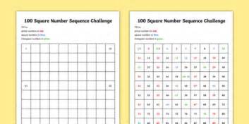 100 Square Number Sequence Challenge (teacher made)