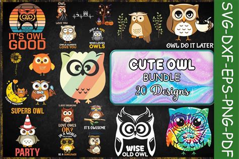 Cute Owl SVG Bundle Bundle · Creative Fabrica