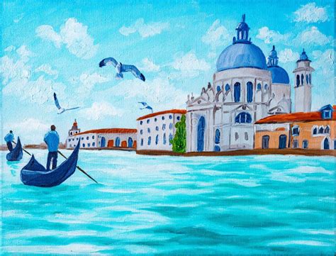 Venice Grand Canal Oil Painting. Stock Image - Image of abstract ...