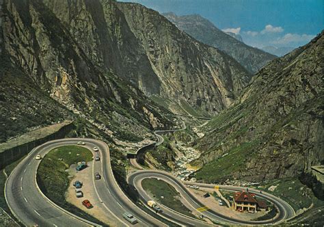 Switzerland - St. Gotthard Pass [01] - front | 70s postcard … | Flickr Holiday Moments, Road ...