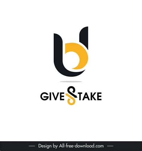 Give take bd logo template elegant modern flat stylized text curves ...