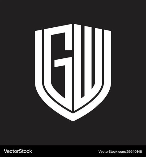 Gw logo monogram with emblem shield design Vector Image