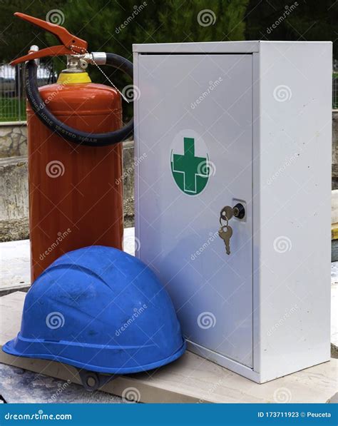 Safety Equipment on a Construction Site Stock Image - Image of workers, industry: 173711923