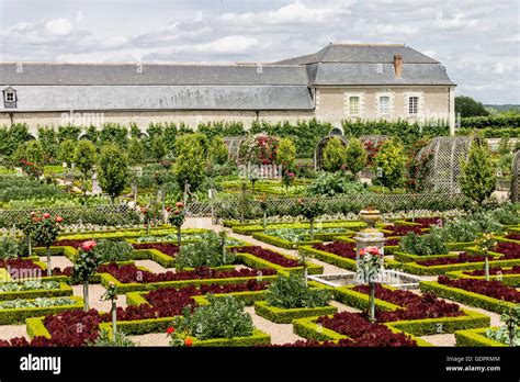 Chateau Villandry Gardens Loire Valley France Stock Photo - Alamy