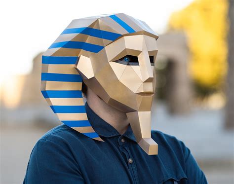 Tut Mask Pharaoh Mask DIY Paper Mask Printable Template - Etsy