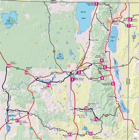 Birding Trail Maps | Modoc county, Southern oregon, Map