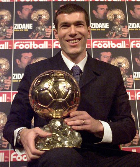 "The Maestro of the game" — Zidane posing with his Ballon d'Or after the...