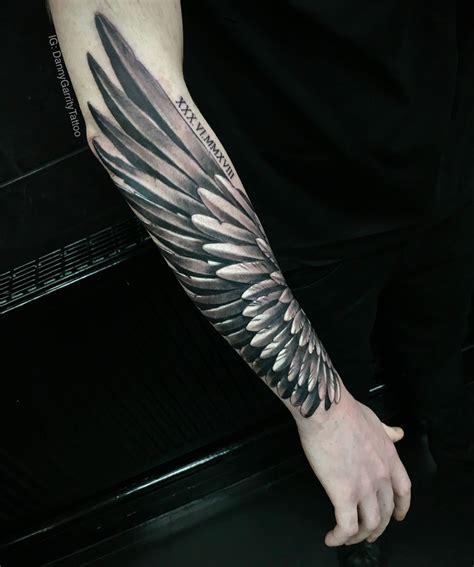 Men’s wing tattoo | Wing tattoo men, Angel wings tattoo forearm, Wings tattoo