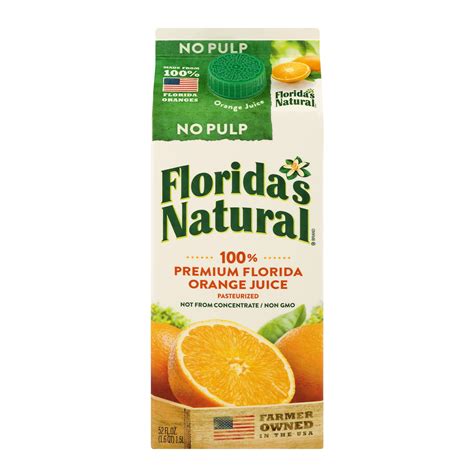 Florida's Natural 100% Premium Florida Orange Juice No Pulp, 52.0 FL OZ ...